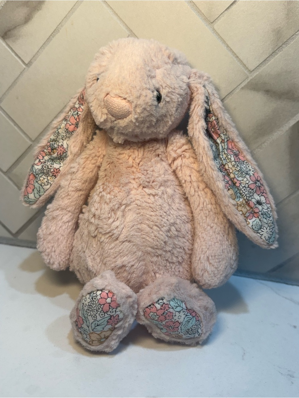 Jellycat Small Bashful Blossom Blush Bunny Cherry Pink Floral 8” Retired